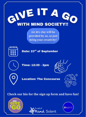 Give It A Go Freshers Taster: Mind Soc Air Dry Clay
