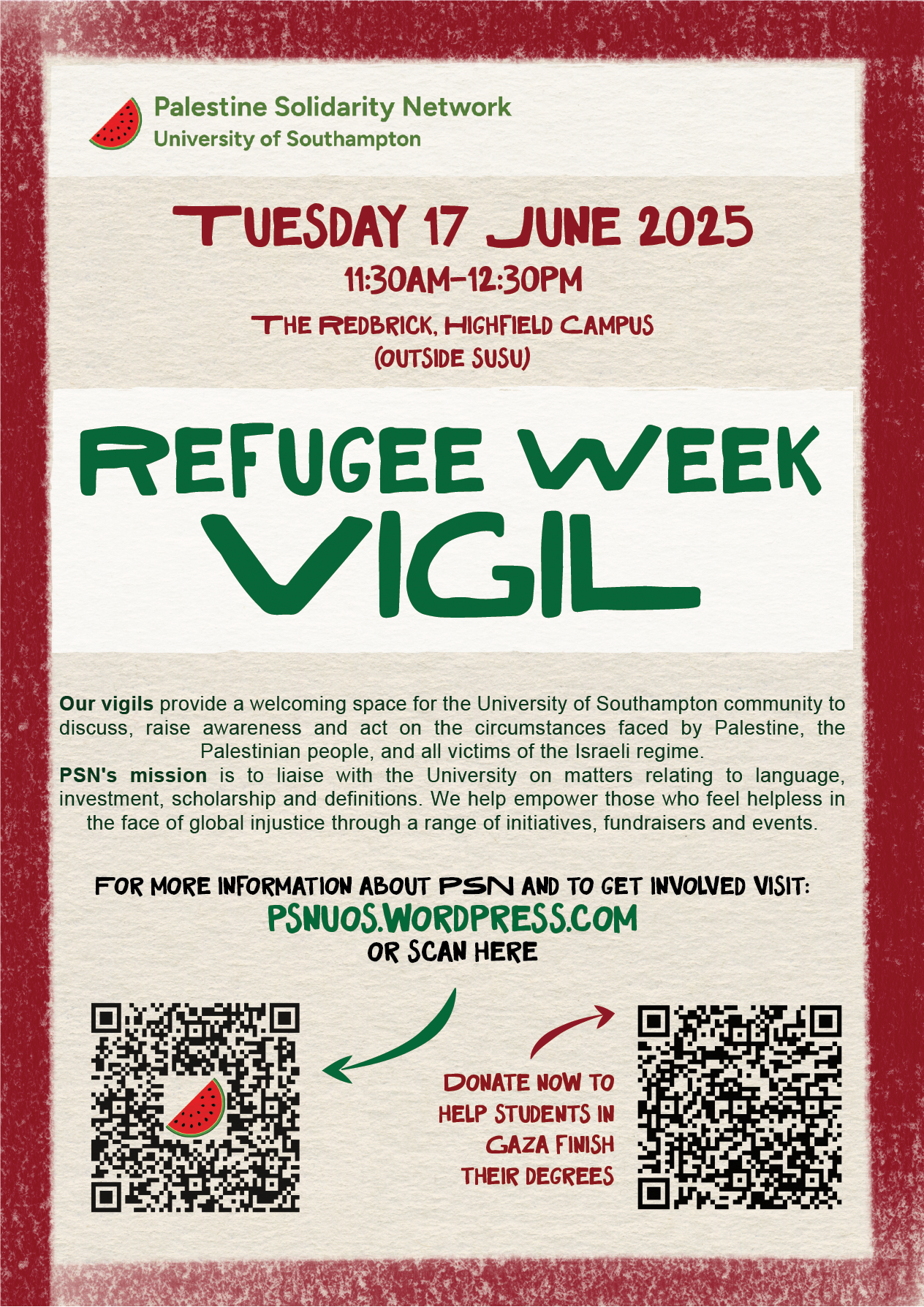Refugee Week Vigil