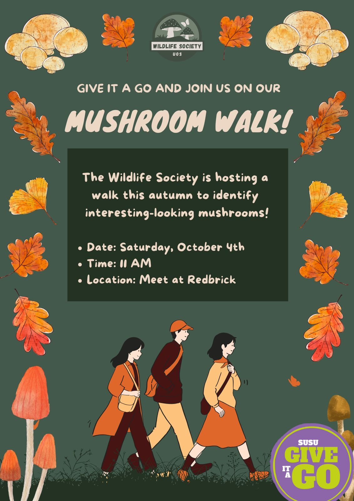 Give It A Go: Mushroom Walk with Wildlife Society